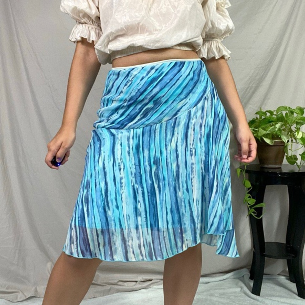 Y2K asymmetrical aqua blue fairy skirt